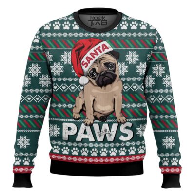 Cute Pug Santa Paws Ugly Christmas Sweater