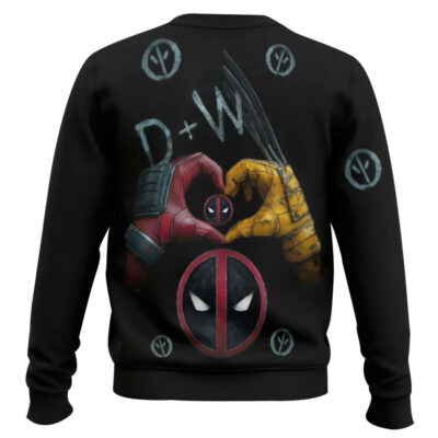 Hooktab D Plus W Deadpool & Wolverine Ugly Christmas Sweater