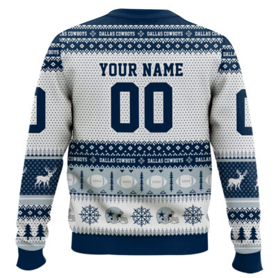 Hooktab Dallas Cowboys – Custom Name And Number Ugly Sweater