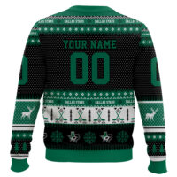 Hooktab Dallas Stars - Custom Name And Number Ugly Sweater