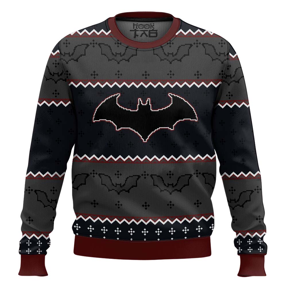 Hooktab Dark Batman Ugly Christmas Sweater Hooktab Dark Batman Ugly Christmas Sweater