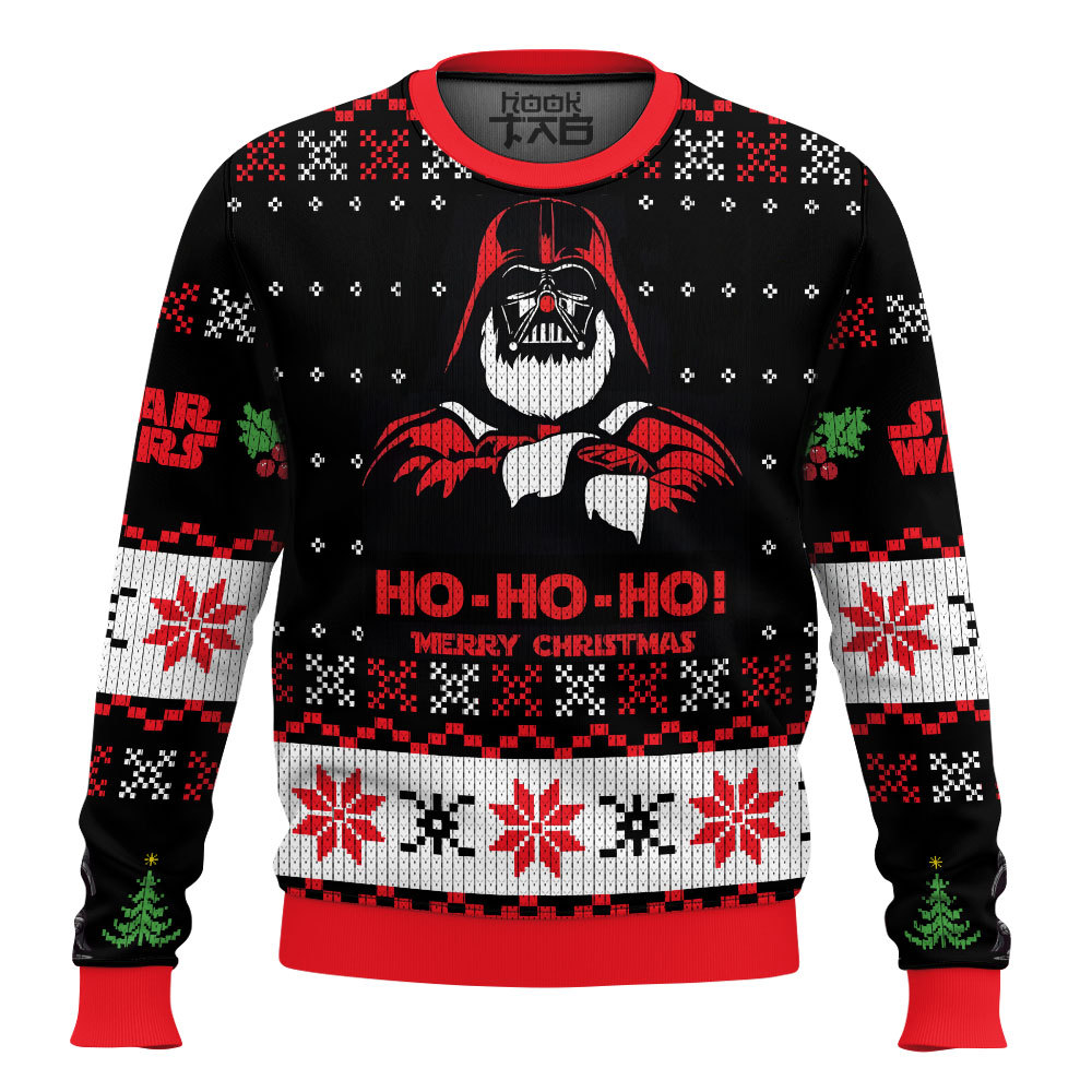 Hooktab Darth Vader Ho-Ho-Ho Star Wars Ugly Christmas Sweater Hooktab Darth Vader Ho-Ho-Ho Star Wars Ugly Christmas Sweater