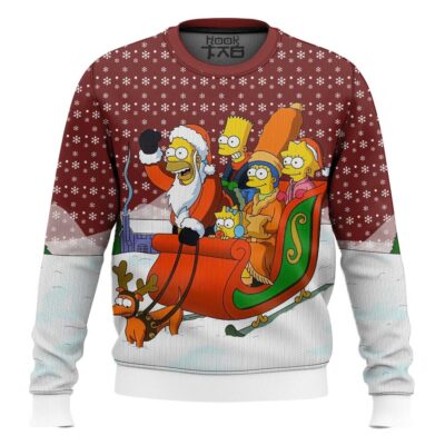 Dashing Through The Snow The Simpsons Ugly Christmas Sweater
