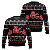 Hooktab D&D Dungeons & Dragons Ugly Christmas Sweater