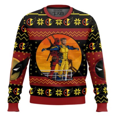 Deadpool And Wolverine Titanic Moment Ugly Christmas Sweater
