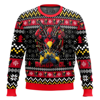 Deadpool X Wolverine Ugly Christmas Sweater
