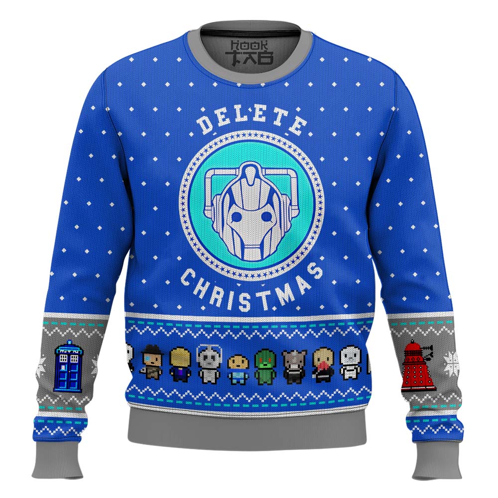 Hooktab Delete Christmas Dalek Doctor Who Ugly Christmas Sweater Hooktab Delete Christmas Dalek Doctor Who Ugly Christmas Sweater