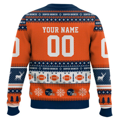 Hooktab Denver Broncos – Custom Name And Number Ugly Sweater