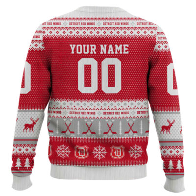 Hooktab Detroit Red Wings – Custom Name And Number Ugly Sweater