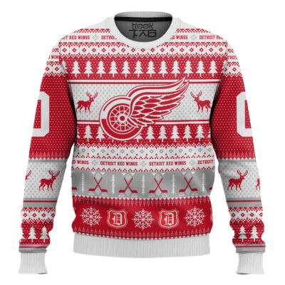 Detroit Red Wings - Custom Name And Number Ugly Sweater