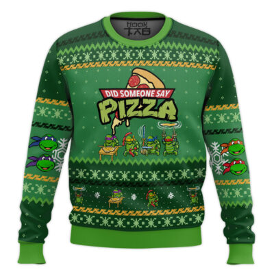 Did Someone Say Pizza Teenage Mutant Ninja Turtles Ugly Christmas Sweater
