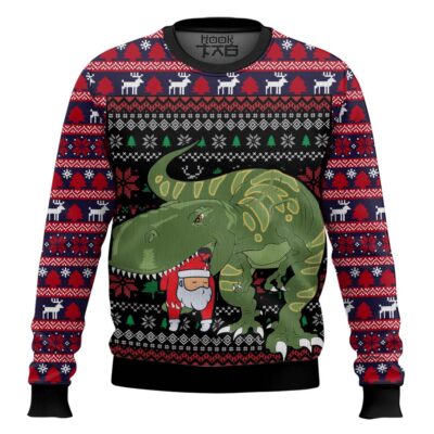 Dinosaur Santa Ugly Christmas Sweater