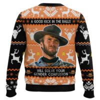 Hooktab Dirty Harry A Good Kick In The Balls Ugly Christmas Sweater