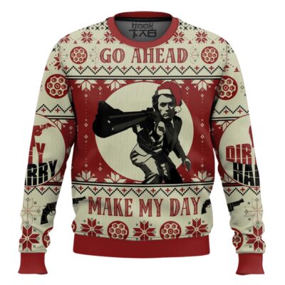 Dirty Santa Harry Go Ahead Make My Day Ugly Christmas Sweater