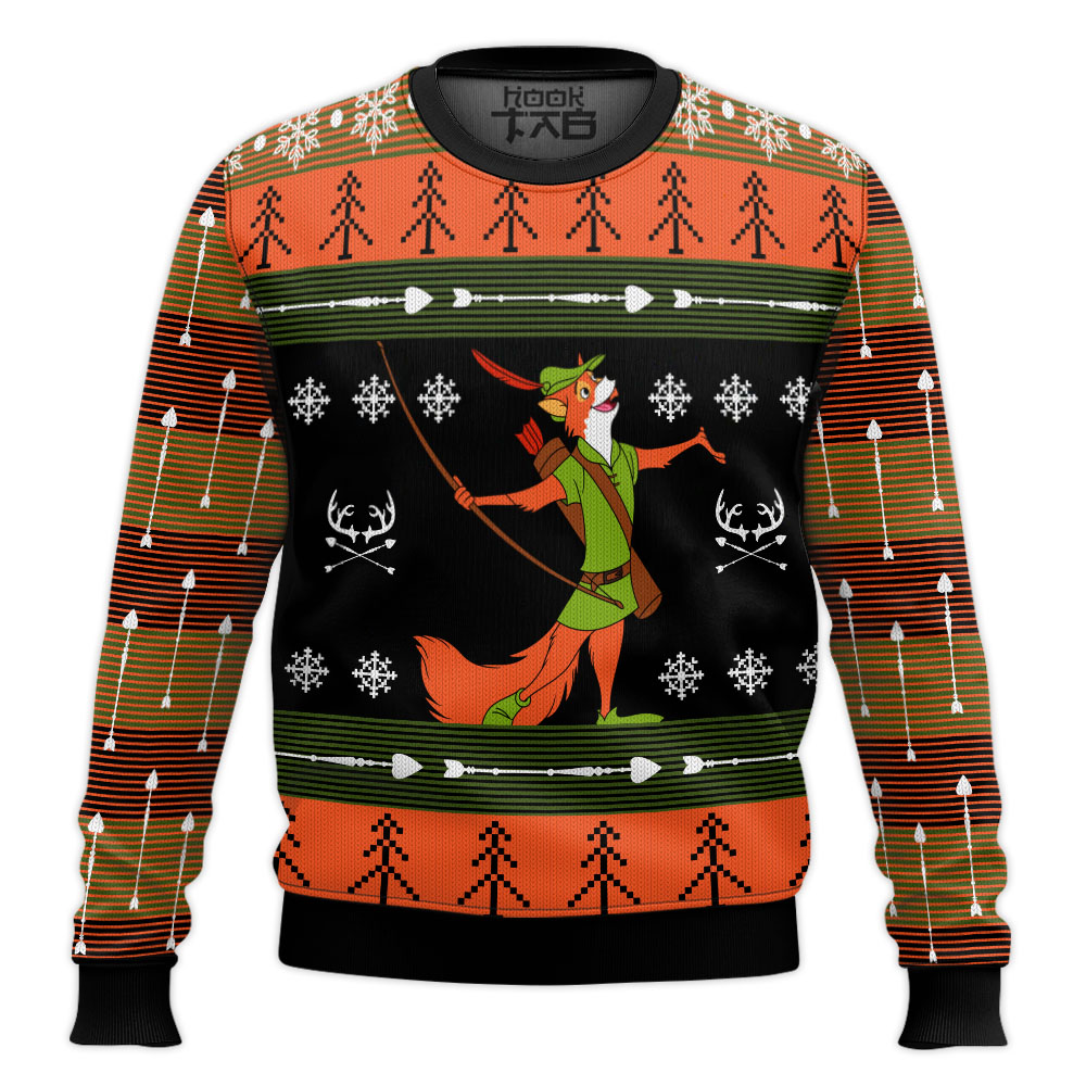 Hooktab Disney Robin Hood Ugly Christmas Sweater Hooktab Disney Robin Hood Ugly Christmas Sweater