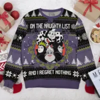 Hooktab Disney Villains On The Naughty List Ugly Christmas Sweater