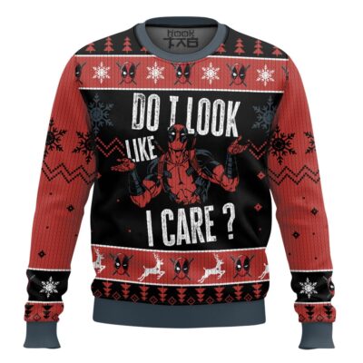 Do I Look Like I Care Deadpool Ugly Christmas Sweater
