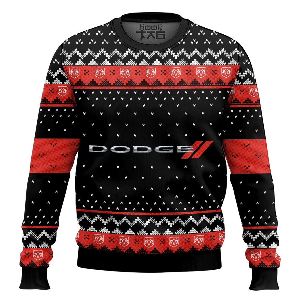 Hooktab Dodge Ugly Christmas Sweater Hooktab Dodge Ugly Christmas Sweater