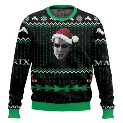 Does Christmas Even Exist Matrix Ugly Christmas Sweater