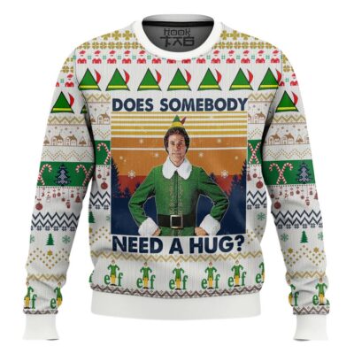 Does Somebody Need A Hug Elf Ugly Christmas Sweater