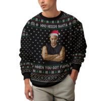Hooktab Dominic Toretto Who Needs Santa, When You Got Family Fast And Furious Ugly Christmas Sweater