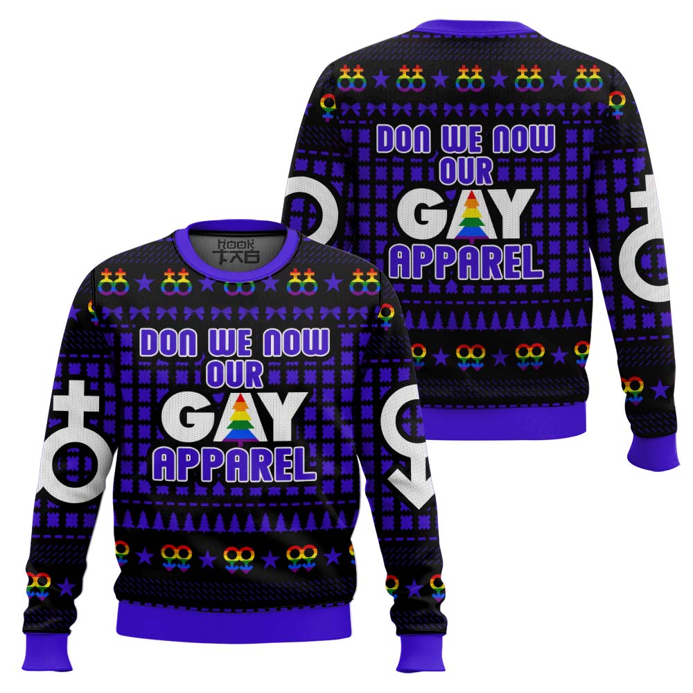 Hooktab Don We Now Our Gay Apparel LGBT Ugly Christmas Sweater Hooktab Don We Now Our Gay Apparel LGBT Ugly Christmas Sweater