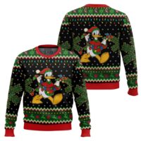 Hooktab Donald Duck Christmas Lights Ugly Christmas Sweater