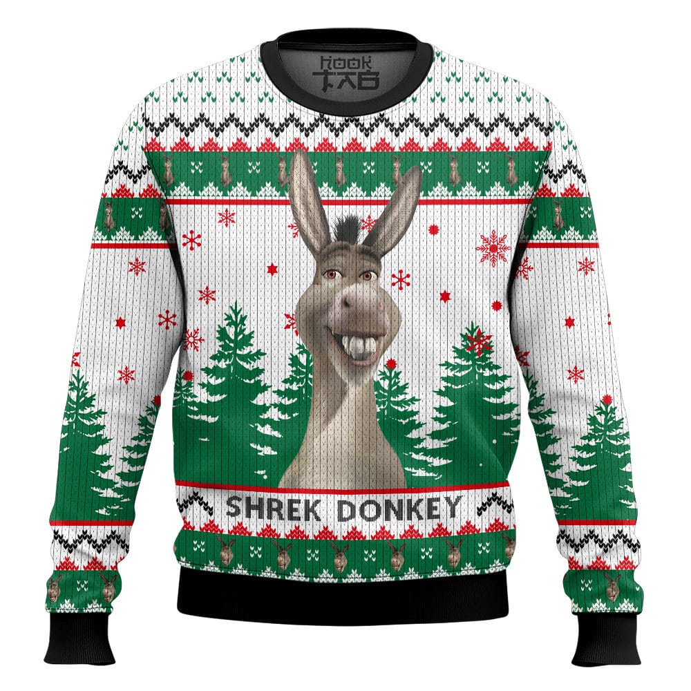 Hooktab Donkey The Shrek Ugly Christmas Sweater Hooktab Donkey The Shrek Ugly Christmas Sweater