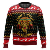Hooktab Dont Stop Retrievin Golden Retriever Ugly Christmas Sweater