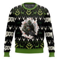 Hooktab Doomguy Doom Ugly Christmas Sweater