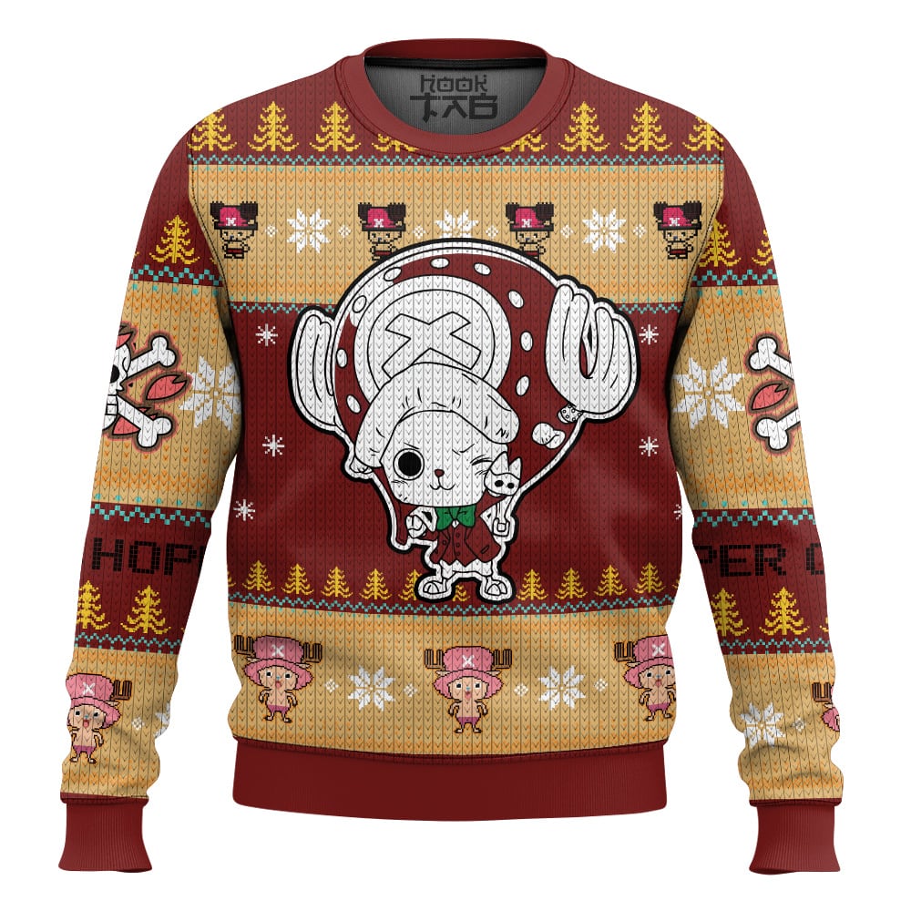 Hooktab Dr. Chopper One Piece Ugly Christmas Sweater Hooktab Dr. Chopper One Piece Ugly Christmas Sweater