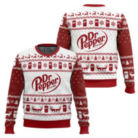 Hooktab Dr Pepper Soda Ugly Christmas Sweater