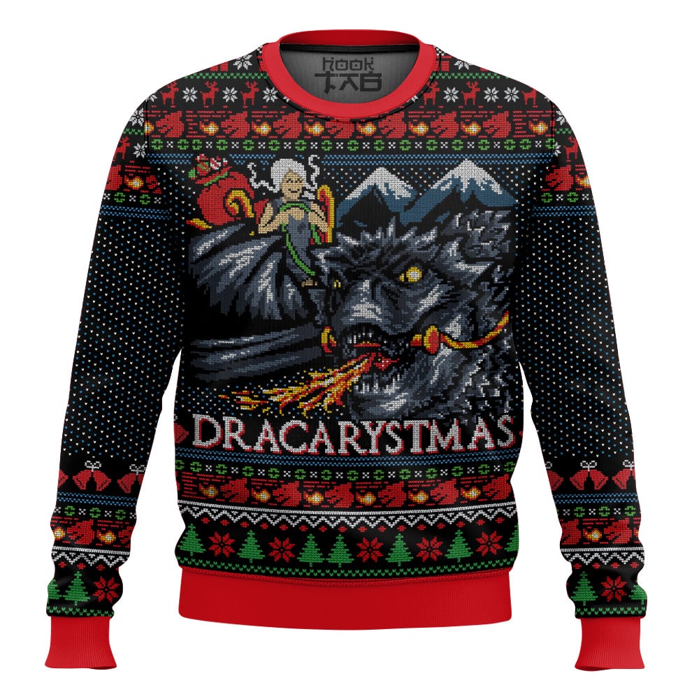 Hooktab Dracarystmas Game Of Thrones Ugly Christmas Sweater Hooktab Dracarystmas Game Of Thrones Ugly Christmas Sweater