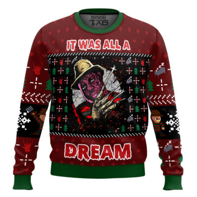 Dream The Notorious B.I.G Freddy Krueger Ugly Christmas Sweater