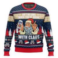 Hooktab Drink Miller Lite With Claus Ugly Christmas Sweater