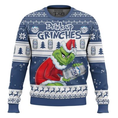 Drink Up Grinches Busch Light Ugly Christmas Sweater