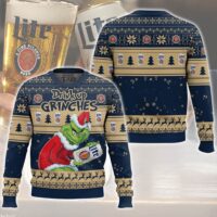 Hooktab Drink Up Grinches Miller Lite Ugly Christmas Sweater