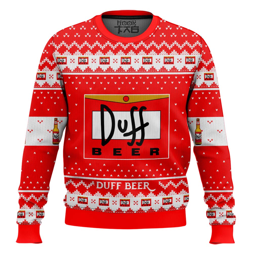 Hooktab Duff Beer Ugly Christmas Sweater Hooktab Duff Beer Ugly Christmas Sweater