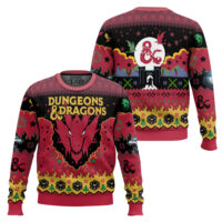 Hooktab Dungeons & Dragons Ugly Christmas Sweater