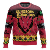 Hooktab Dungeons & Dragons Ugly Christmas Sweater