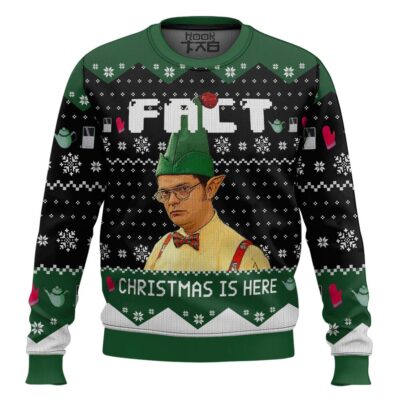 Dwight Schrute Fact The Office Ugly Christmas Sweater