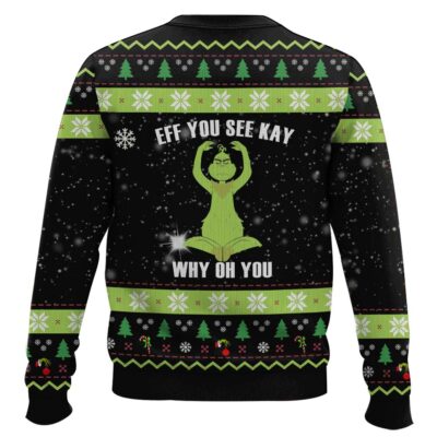 Hooktab Eff You See Kay Grinch Ugly Christmas Sweater
