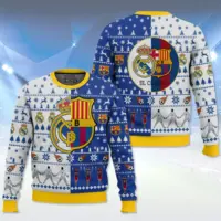 Hooktab El Clasico Barcelona vs Real Madrid Ugly Christmas Sweater