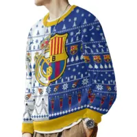 Hooktab El Clasico Barcelona vs Real Madrid Ugly Christmas Sweater