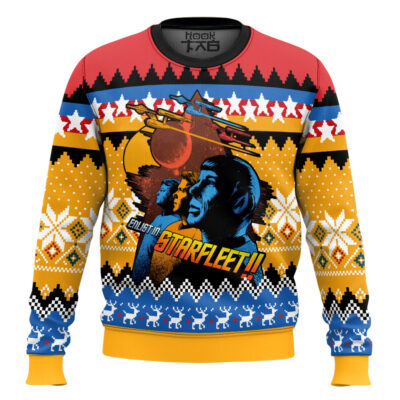Enlist In Starfleet! Star Trek Ugly Christmas Sweater