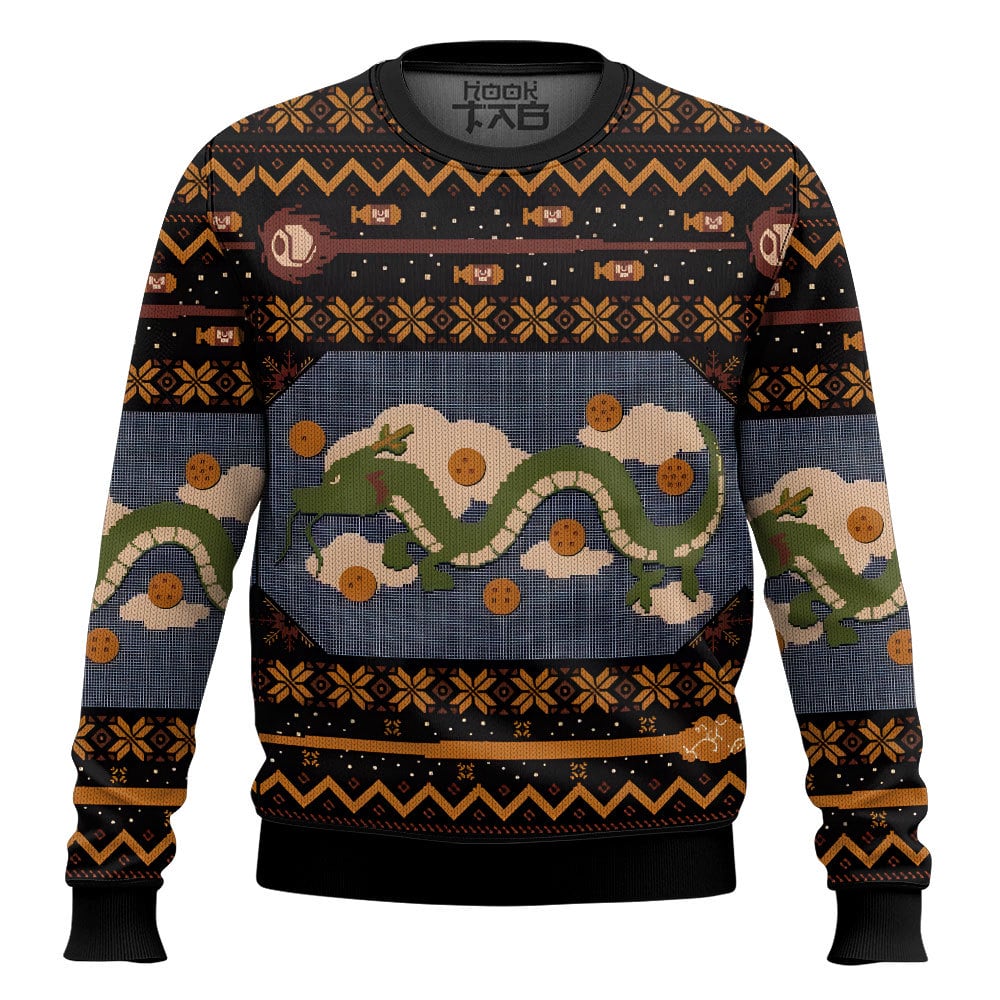 Hooktab Eternal Dragon God Dragon Ball Ugly Christmas Sweater Hooktab Eternal Dragon God Dragon Ball Ugly Christmas Sweater