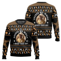 Hooktab Excuse Me While I Whip This Out Blazing Saddles 1974 Ugly Christmas Sweater