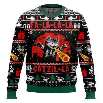 Fa-La-La-La Catzila Ugly Christmas Sweater