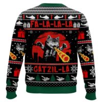 Hooktab Fa-La-La-La Catzila Ugly Christmas Sweater