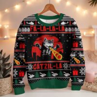 Hooktab Fa-La-La-La Catzila Ugly Christmas Sweater